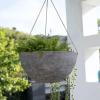imageLA JOLIE MUSE Large Hanging Planters for Outdoor Plants  Hanging Flower Pots Weathered Gray 132 Inch Set of 2Marble Pattern