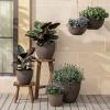 imageLA JOLIE MUSE Large Hanging Planters for Outdoor Plants  Hanging Flower Pots Weathered Gray 132 Inch Set of 2New Iron Color