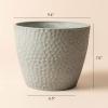 imageLA JOLIE MUSE Outdoor Indoor Tree Planters14 Inch Large Planter Flower PotsModern Decorative White Planter Pot for House PlantsHoneycombLight Grey
