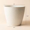 imageLA JOLIE MUSE Outdoor Indoor Tree Planters14 Inch Large Planter Flower PotsModern Decorative White Planter Pot for House PlantsHoneycombWhite