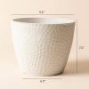 imageLA JOLIE MUSE Outdoor Indoor Tree Planters14 Inch Large Planter Flower PotsModern Decorative White Planter Pot for House PlantsHoneycombWhite