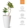 imageLA JOLIE MUSE Tall White Planter for Indoor Plants20 Inch Tall Round Planter Modern Flower Pot ContainersLarge Decorative Tree Plant Pot1 PackWhite