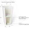 imageLA JOLIE MUSE Tall White Planters for Outdoor Plants Set of 220 Inch Indoor Square Tree Planters with Drainage HolesLarge Flower Pots for Front Door