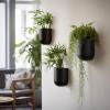 imageLA JOLIE MUSE Wall Hanging Planters for Indoor PlantsHanging Flower Pots for Air Plants Succulent Set of 2 6 Inch Speckled WhiteBlack