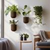 imageLA JOLIE MUSE Wall Hanging Planters for Indoor PlantsHanging Flower Pots for Air Plants Succulent Set of 2 6 Inch Speckled WhiteIron