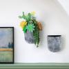 imageLA JOLIE MUSE Wall Hanging Planters for Indoor PlantsHanging Flower Pots for Air Plants Succulent Set of 2 6 Inch Speckled WhiteRock Gray