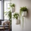 imageLA JOLIE MUSE Wall Hanging Planters for Indoor PlantsHanging Flower Pots for Air Plants Succulent Set of 2 6 Inch Speckled WhiteWhite