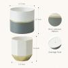 imageLA JOLIE MUSE White Ceramic Flower Pot Garden Planters 67 Inch Pack 2 Indoor Plant Containers with Gold and Grey DetailingWhite  Gold  Grey