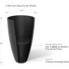 imageLA Jolie Muse 20 Inch Tall White PlantersSet of 2 IndoorOutdoor Tall Planters with Shelf Insert and TraysModern Large Flower Pot for Front Front Door Patio and DeckBlack