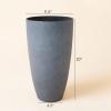 imageLA Jolie Muse 20 Inch Tall White PlantersSet of 2 IndoorOutdoor Tall Planters with Shelf Insert and TraysModern Large Flower Pot for Front Front Door Patio and DeckGray