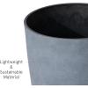 imageLA Jolie Muse 20 Inch Tall White PlantersSet of 2 IndoorOutdoor Tall Planters with Shelf Insert and TraysModern Large Flower Pot for Front Front Door Patio and DeckGray