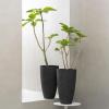 imageLA Jolie Muse 20 Inch Tall White PlantersSet of 2 IndoorOutdoor Tall Planters with Shelf Insert and TraysModern Large Flower Pot for Front Front Door Patio and DeckSpeckled Black