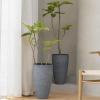 imageLA Jolie Muse 20 Inch Tall White PlantersSet of 2 IndoorOutdoor Tall Planters with Shelf Insert and TraysModern Large Flower Pot for Front Front Door Patio and DeckGray
