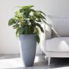 imageLA Jolie Muse 20 Inch Tall White PlantersSet of 2 IndoorOutdoor Tall Planters with Shelf Insert and TraysModern Large Flower Pot for Front Front Door Patio and DeckGray