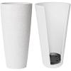 imageLA JOLIE MUSE 28 Inch Extra Large Planters for Outdoor PlantsSets of 2 White Tall PlantersSelfWatering Large Round PlantersHoneycomb DesignWhite