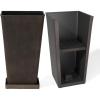 imageLA JOLIE MUSE 30 inch Tall Black Planters Set of 2IndoorOutdoor Rectanglar Large PlantersV Shaped Taper Planters for Front DoorIron