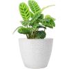 imageLA JOLIE MUSE Outdoor Indoor Tree Planters14 Inch Large Planter Flower PotsModern Decorative White Planter Pot for House PlantsHoneycombWhite