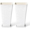 imageLA JOLIE MUSE Tall White Planters for Outdoor Plants Set of 220 Inch Indoor Square Tree Planters with Drainage HolesLarge Flower Pots for Front Door