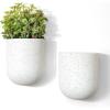 imageLA JOLIE MUSE Wall Hanging Planters for Indoor PlantsHanging Flower Pots for Air Plants Succulent Set of 2 6 Inch Speckled WhiteWhite