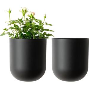 imageLA JOLIE MUSE Wall Hanging Planters for Indoor PlantsHanging Flower Pots for Air Plants Succulent Set of 2 6 Inch Speckled WhiteBlack