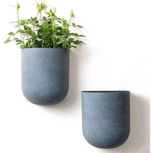 imageLA JOLIE MUSE Wall Hanging Planters for Indoor PlantsHanging Flower Pots for Air Plants Succulent Set of 2 6 Inch Speckled WhiteGray