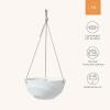 image10 Inch Hanging Planters for Indoor Plants Outdoor Garden Planter Pots with SelfWatering Tray Oatmeal Set of 2Eggshell White