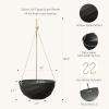 image10 Inch Hanging Planters for Indoor Plants Outdoor Garden Planter Pots with SelfWatering Tray Oatmeal Set of 2Jet Black