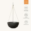 image10 Inch Hanging Planters for Indoor Plants Outdoor Garden Planter Pots with SelfWatering Tray Oatmeal Set of 2Jet Black