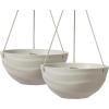 image10 Inch Hanging Planters for Indoor Plants Outdoor Garden Planter Pots with SelfWatering Tray Oatmeal Set of 2Oatmeal