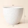 imageLA JOLIE MUSE Flower Pots Outdoor Indoor Garden PlantersPlant Pots Containers with Drain Hole Speckled White 86 inch 1 PackWhite