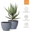 imageLA JOLIE MUSE Flower Pots Outdoor Indoor Planter  142 inch Garden Pots Tree Planter for Patio DeckGardenRock GraySet of 2