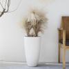 imageLA Jolie Muse 20 inch Round Tall PlanterIndoorOutdoor White Planter with Drainage Holes and TraysModern Large Flower Pot for Front DoorBalcony and Garden Patio DeckPack 1