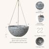 imageLA Jolie Muse Hanging Planter  10 Inch Hanging Planters for Indoor Plants Hanging Pots for Plants Indoor Outdoor Set of 2 WhiteMarble Pattern