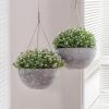imageLA Jolie Muse Hanging Planter  10 Inch Hanging Planters for Indoor Plants Hanging Pots for Plants Indoor Outdoor Set of 2 WhiteMarble Pattern