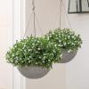 imageLA Jolie Muse Hanging Planter  10 Inch Hanging Planters for Indoor Plants Hanging Pots for Plants Indoor Outdoor Set of 2 WhiteMarble Pattern