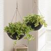 imageLA Jolie Muse Hanging Planter  10 Inch Hanging Planters for Indoor Plants Hanging Pots for Plants Indoor Outdoor Set of 2 WhiteSpeckled Black