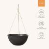 imageLA Jolie Muse Hanging Planter  10 Inch Hanging Planters for Indoor Plants Hanging Pots for Plants Indoor Outdoor Set of 2 WhiteSpeckled Black