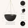 imageLA Jolie Muse Hanging Planter  10 Inch Hanging Planters for Indoor Plants Hanging Pots for Plants Indoor Outdoor Set of 2 WhiteSpeckled Black