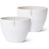 imageLA JOLIE MUSE Flower Pots Outdoor Indoor Planter  142 inch  142 inchGarden Plant Pots Tree Planter for Patio DeckGardenSpeckled WhiteSet of 2