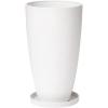 imageLA Jolie Muse 20 inch Round Tall PlanterIndoorOutdoor White Planter with Drainage Holes and TraysModern Large Flower Pot for Front DoorBalcony and Garden Patio DeckPack 1