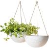 imageLA Jolie Muse Hanging Planter  10 Inch Hanging Planters for Indoor Plants Hanging Pots for Plants Indoor Outdoor Set of 2 WhiteSpeckled White