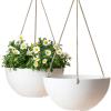 imageLA Jolie Muse Hanging Planter  10 Inch Hanging Planters for Indoor Plants Hanging Pots for Plants Indoor Outdoor Set of 2 WhiteWhite