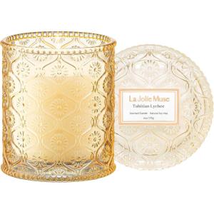 imageLA JOLIE MUSE Lavender Candle Candles for Women Lavender Lilac Candle Scented Candle Gift Aromatherapy Candle Candles for Home ScentedTahitian Lychee