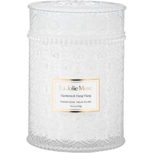imageSea Mint ampamp Spruce Scented Candle Peppermint Candle Large Jar Candle Gift Candle Gift for Holiday Wood Wick Candle 194 ozGardenia  Ylang Ylang