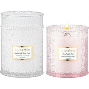 imageSea Mint ampamp Spruce Scented Candle Peppermint Candle Large Jar Candle Gift Candle Gift for Holiday Wood Wick Candle 194 ozRose Noir  Oud  Gardenia  Ylang