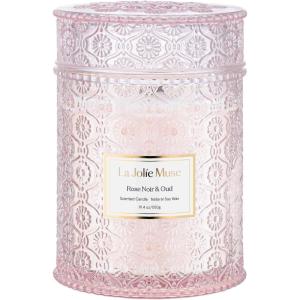 imageSea Mint ampamp Spruce Scented Candle Peppermint Candle Large Jar Candle Gift Candle Gift for Holiday Wood Wick Candle 194 ozRose Noir Oud