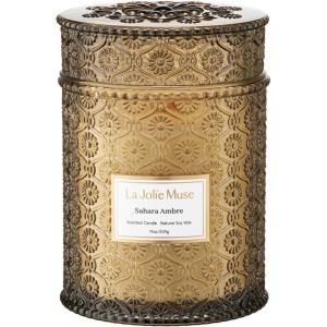 imageSea Mint ampamp Spruce Scented Candle Peppermint Candle Large Jar Candle Gift Candle Gift for Holiday Wood Wick Candle 194 ozSahara Ambre