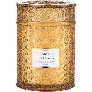 imageSea Mint ampamp Spruce Scented Candle Peppermint Candle Large Jar Candle Gift Candle Gift for Holiday Wood Wick Candle 194 ozSantal Himalayen