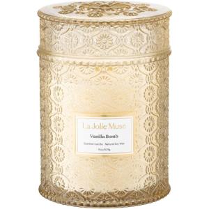 imageSea Mint ampamp Spruce Scented Candle Peppermint Candle Large Jar Candle Gift Candle Gift for Holiday Wood Wick Candle 194 ozVanilla Bomb