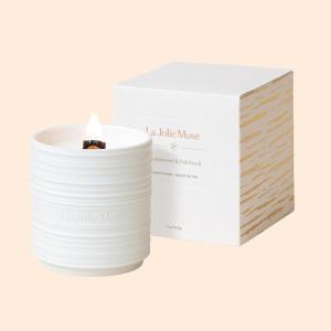 imageLA JOLIE MUSE Jasmine Blossom Scented Candles Candles Gifts for Women Wood Wicked Candles for Home Scented Natural Soy Candles 50 Hours BurningSandalwood  Patchouli
